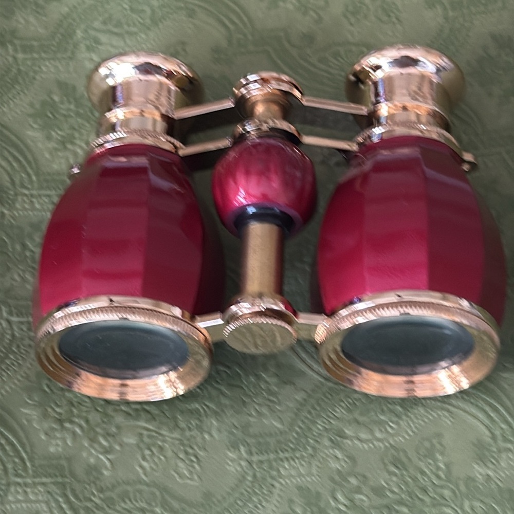 Elegant Red and Gold Opera Glasses